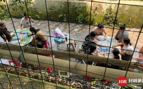 游客河道里打麻将 官方:已劝撤
