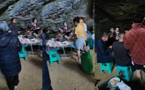 绵阳高温山洞里长满了避暑的居民