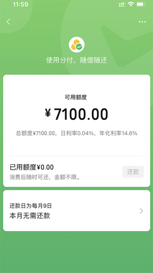 为什么我没有分付入口,分付有6000额度为啥2000付不了