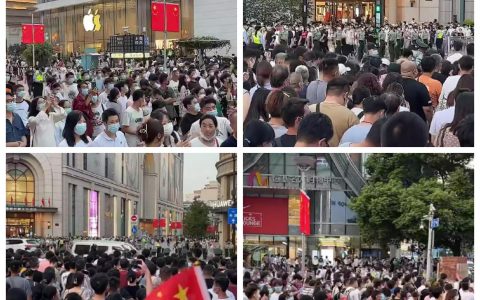 上海南京路再现武警拉链式人墙