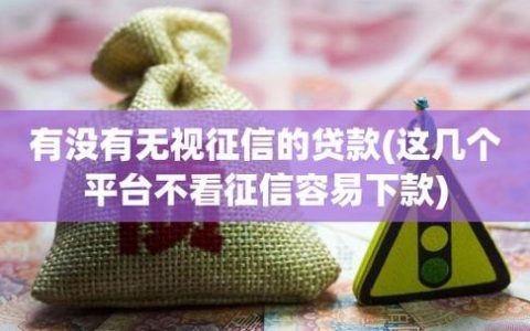 那个贷款下款快不看征信？