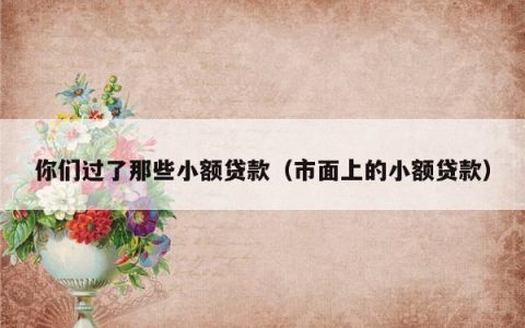 直接通过的小额贷款,你了解多少?
