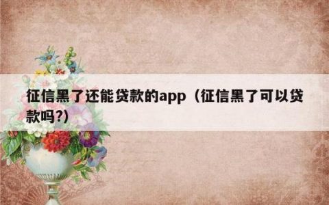 征信黑了还能借钱吗？这几种网贷可以试试