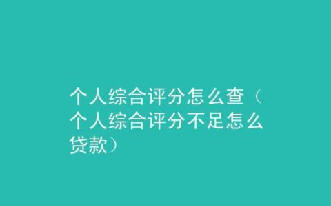 查询多综合评分不足怎么借钱？