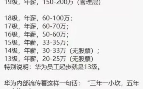 华为18级待遇揭秘：年薪百万不是梦