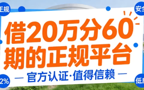 借20万分60期，选正规平台怎么更靠谱？